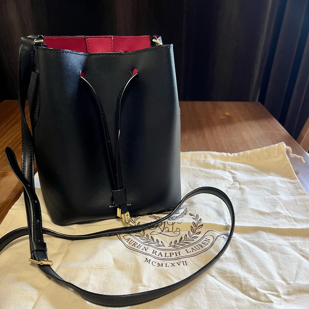 Ralph Lauren Black Crossbody Bucket Bag